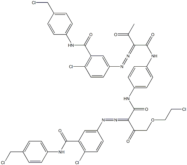 3,3'-[2-[(2-Chloroethyl)oxy]-1,4-phenylenebis[iminocarbonyl(acetylmethylene)azo]]bis[N-[4-(chloromethyl)phenyl]-6-chlorobenzamide] Structure