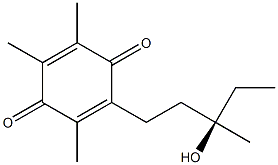 (+)-2-[(R)-3-ヒドロキシ-3-メチルペンチル]-3,5,6-トリメチル-1,4-ベンゾキノン 化学構造式