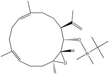 (1S,2S,3S,6E,10E,14S)-1-(tert-Butyldimethylsilyloxy)-2,3-epoxy-14-(1-methylethenyl)-3,7,11-trimethylcyclotetradeca-6,10-diene Structure