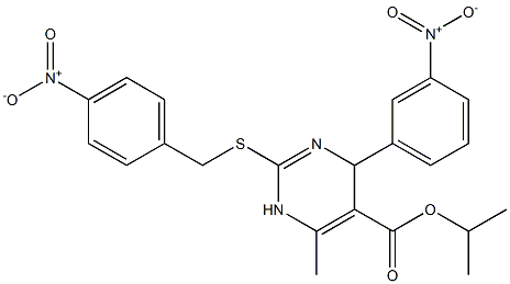 1,4-ジヒドロ-2-(4-ニトロベンジルチオ)-4-(3-ニトロフェニル)-6-メチルピリミジン-5-カルボン酸イソプロピル 化学構造式