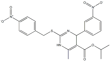 1,4-Dihydro-2-(4-nitrobenzylthio)-4-(3-nitrophenyl)-6-methylpyrimidine-5-carboxylic acid isopropyl ester,,结构式