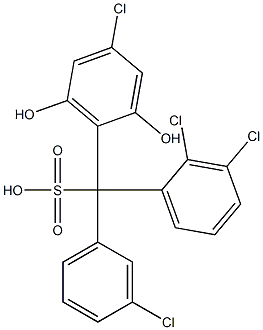 (3-Chlorophenyl)(2,3-dichlorophenyl)(4-chloro-2,6-dihydroxyphenyl)methanesulfonic acid,,结构式