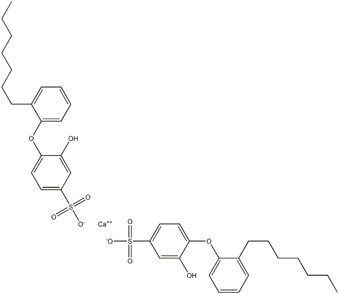 Bis(2-hydroxy-2'-heptyl[oxybisbenzene]-4-sulfonic acid)calcium salt Structure