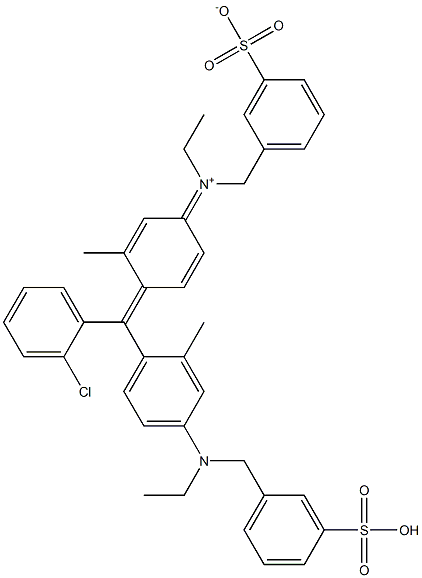 N-[4-[(2-Chlorophenyl)[4-[ethyl[(3-sulfophenyl)methyl]amino]-2-methylphenyl]methylene]-3-methyl-2,5-cyclohexadien-1-ylidene]-N-ethyl-3-sulfonatobenzenemethanaminium Structure