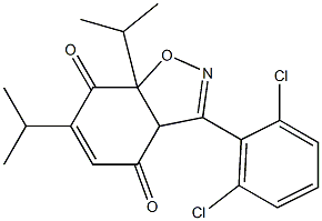 3a,7a-Dihydro-3-(2,6-dichlorophenyl)-6,7a-diisopropyl-1,2-benzisoxazole-4,7-dione,,结构式