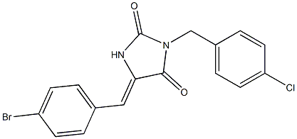 5-(4-ブロモベンジリデン)-3-(4-クロロベンジル)イミダゾリジン-2,4-ジオン 化学構造式