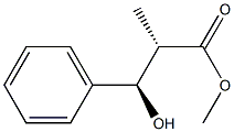(2S,3R)-2-メチル-3-ヒドロキシ-3-フェニルプロピオン酸メチル 化学構造式