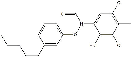 2-(3-Pentylphenoxyformylamino)-4,6-dichloro-5-methylphenol|