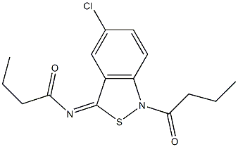 5-Chloro-1-butyryl-3(1H)-butyrylimino-2,1-benzisothiazole,,结构式