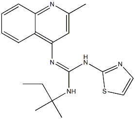 1-tert-ペンチル-2-(2-メチル-4-キノリニル)-3-(2-チアゾリル)グアニジン 化学構造式