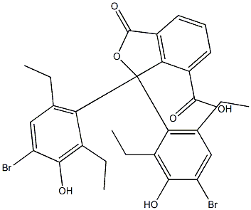 1,1-ビス(4-ブロモ-2,6-ジエチル-3-ヒドロキシフェニル)-1,3-ジヒドロ-3-オキソイソベンゾフラン-7-カルボン酸 化学構造式