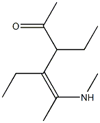 3,4-Diethyl-2-[methylamino]-2-hexen-5-one,,结构式