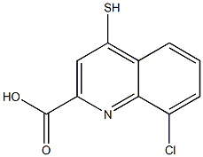8-クロロ-4-メルカプトキノリン-2-カルボン酸 化学構造式