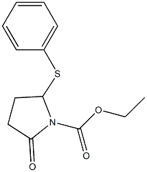 5-Phenylthio-2-oxopyrrolidine-1-carboxylic acid ethyl ester Struktur