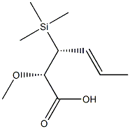 (2S,3R,4E)-2-メトキシ-3-(トリメチルシリル)-4-ヘキセン酸 化学構造式