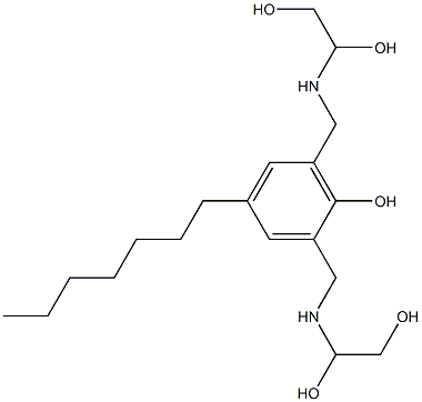 2,6-Bis[[(1,2-dihydroxyethyl)amino]methyl]-4-heptylphenol 结构式