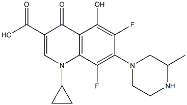 1-Cyclopropyl-6,8-difluoro-1,4-dihydro-5-hydroxy-4-oxo-7-(3-methyl-1-piperazinyl)quinoline-3-carboxylic acid Structure