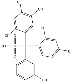 (2,4-Dichlorophenyl)(2,4-dichloro-5-hydroxyphenyl)(3-hydroxyphenyl)methanesulfonic acid 结构式
