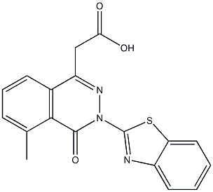 3-(2-Benzothiazolyl)-5-methyl-3,4-dihydro-4-oxophthalazine-1-acetic acid Structure