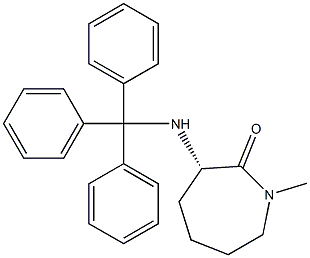 (3S)-1-メチル-3-トリチルアミノ-1,3,4,5,6,7-ヘキサヒドロ-2H-アゼピン-2-オン 化学構造式