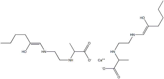 Bis[2-[N-[2-[N-(2-hydroxy-1-hexenyl)amino]ethyl]amino]propionic acid]calcium salt Struktur