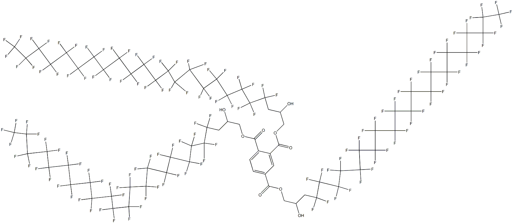 1,2,4-Benzenetricarboxylic acid tris[3-(tritetracontafluorohenicosyl)-2-hydroxypropyl] ester Structure