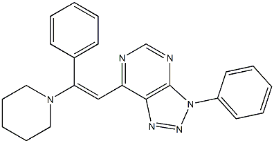 3-Phenyl-7-(2-phenyl-2-piperidinoethenyl)-3H-1,2,3-triazolo[4,5-d]pyrimidine Struktur