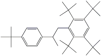 1-(2,3,5,6-テトラ-tert-ブチルフェニル)-2-(4-tert-ブチルフェニル)プロパン 化学構造式