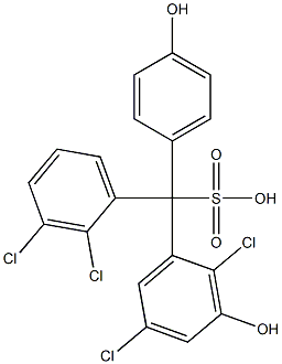 (2,3-Dichlorophenyl)(2,5-dichloro-3-hydroxyphenyl)(4-hydroxyphenyl)methanesulfonic acid Struktur