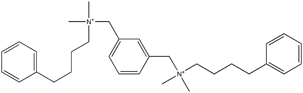 1,3-フェニレンビス[N-メチル-N-メチル-N-(4-フェニルブチル)メタンアミニウム] 化学構造式