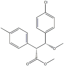 (2R,3R)-3-メトキシ-2-(4-メチルフェニル)-3-(4-クロロフェニル)プロピオン酸メチル 化学構造式