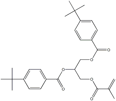 Bis(p-tert-butylbenzoic acid)1-(methacryloyloxymethyl)ethylene ester,,结构式