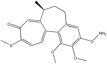 (S)-1-Methoxy-2-methyloxy-3-aminooxy-7-methyl-10-methylthio-6,7-dihydrobenzo[a]heptalen-9(5H)-one Struktur