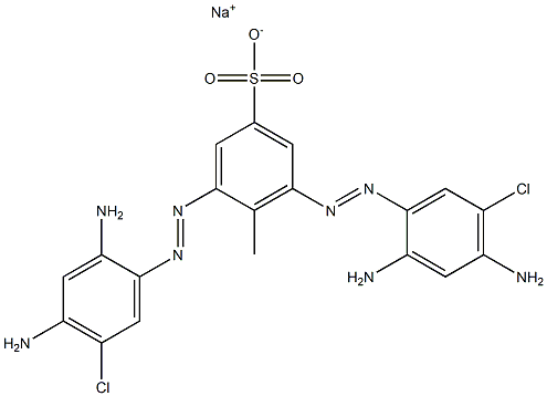 3,5-Bis[(2,4-diamino-5-chlorophenyl)azo]-4-methylbenzenesulfonic acid sodium salt,,结构式