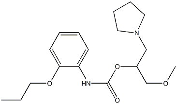 1-[2-(メトキシメチル)-2-[[(2-プロポキシフェニル)カルバモイル]オキシ]エチル]ピロリジン 化学構造式
