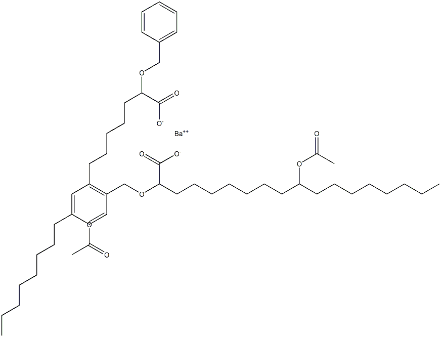 Bis(2-benzyloxy-10-acetyloxystearic acid)barium salt 结构式