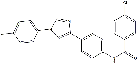 4-クロロ-N-[4-[1-[4-メチルフェニル]-1H-イミダゾール-4-イル]フェニル]ベンズアミド 化学構造式