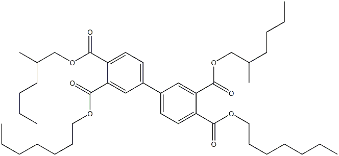 1,1'-Biphenyl-3,3',4,4'-tetracarboxylic acid 3,4'-diheptyl 3',4-di(2-methylhexyl) ester Struktur