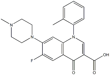 6-Fluoro-1-(2-methylphenyl)-1,4-dihydro-7-(4-methyl-1-piperazinyl)-4-oxoquinoline-3-carboxylic acid 结构式