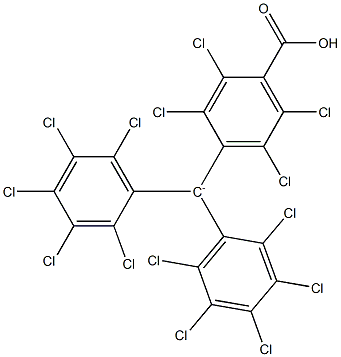 ビス(ペンタクロロフェニル)(4-カルボキシ-2,3,5,6-テトラクロロフェニル)メタニド 化学構造式