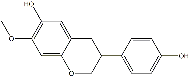 7-メトキシ-3-(4-ヒドロキシフェニル)-3,4-ジヒドロ-2H-1-ベンゾピラン-6-オール 化学構造式