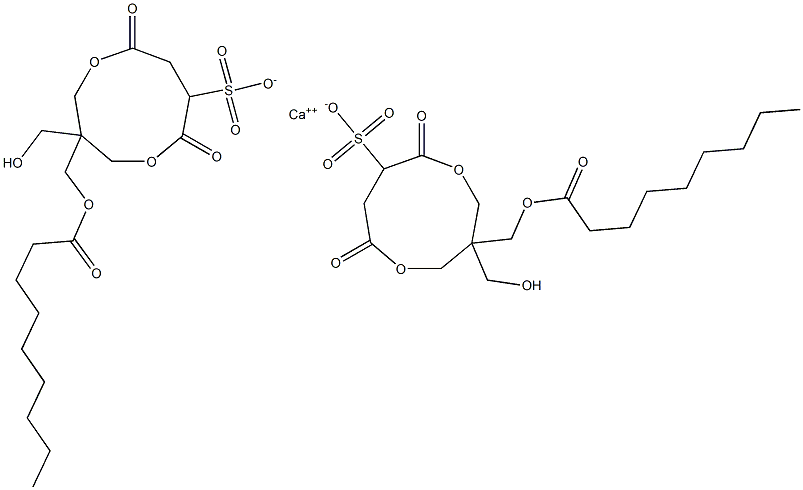  Bis[1-(nonanoyloxymethyl)-1-(hydroxymethyl)-4,7-dioxo-3,8-dioxacyclononane-6-sulfonic acid]calcium salt