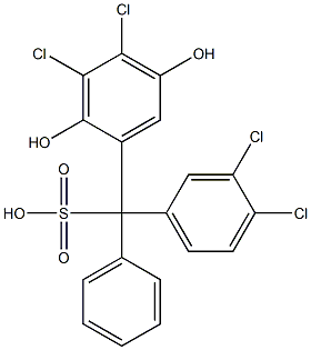 (3,4-Dichlorophenyl)(3,4-dichloro-2,5-dihydroxyphenyl)phenylmethanesulfonic acid 结构式