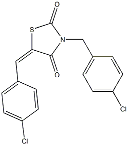 5-(4-クロロベンジリデン)-3-(4-クロロベンジル)チアゾリジン-2,4-ジオン 化学構造式