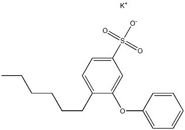 4-ヘキシル-3-フェノキシベンゼンスルホン酸カリウム 化学構造式