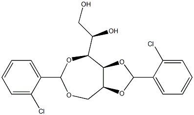 3-O,6-O:4-O,5-O-Bis(2-chlorobenzylidene)-L-glucitol,,结构式