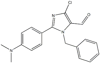 1-Benzyl-4-chloro-2-(4-dimethylaminophenyl)-1H-imidazole-5-carbaldehyde Struktur