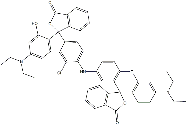 2'-[[2-Chloro-4-[1-[2-hydroxy-4-(diethylamino)phenyl]-1,3-dihydro-3-oxoisobenzofuran-1-yl]phenyl]amino]-6'-(diethylamino)spiro[isobenzofuran-1(3H),9'-[9H]xanthen]-3-one Structure