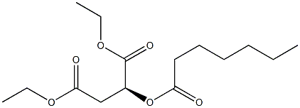 (-)-2-O-ヘプタノイル-L-りんご酸ジエチル 化学構造式