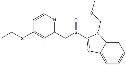 1-Methoxymethyl-2-[(4-ethylthio-3-methyl-2-pyridinyl)methylsulfinyl]-1H-benzimidazole 结构式